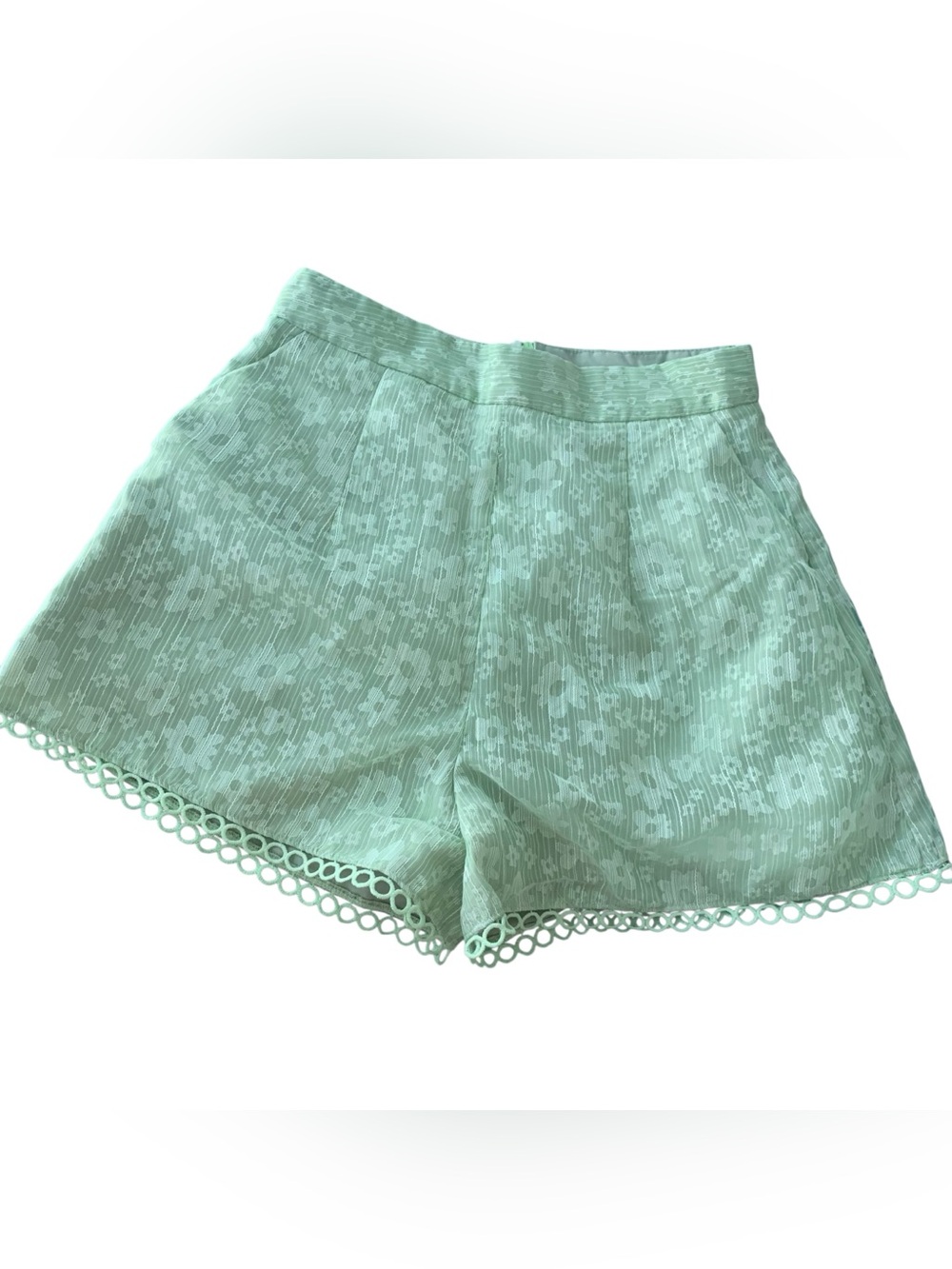 CHOUCHOU mint green floral shorts Sz SMALL